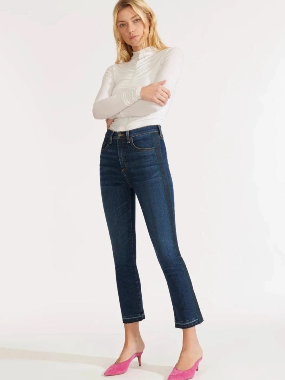 Veronica Beard Carly Kick Flare Jeans 29 Old Money Quiet Luxury